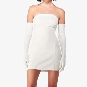NWT miscreants Cupid dress with gloves - WHITE XS